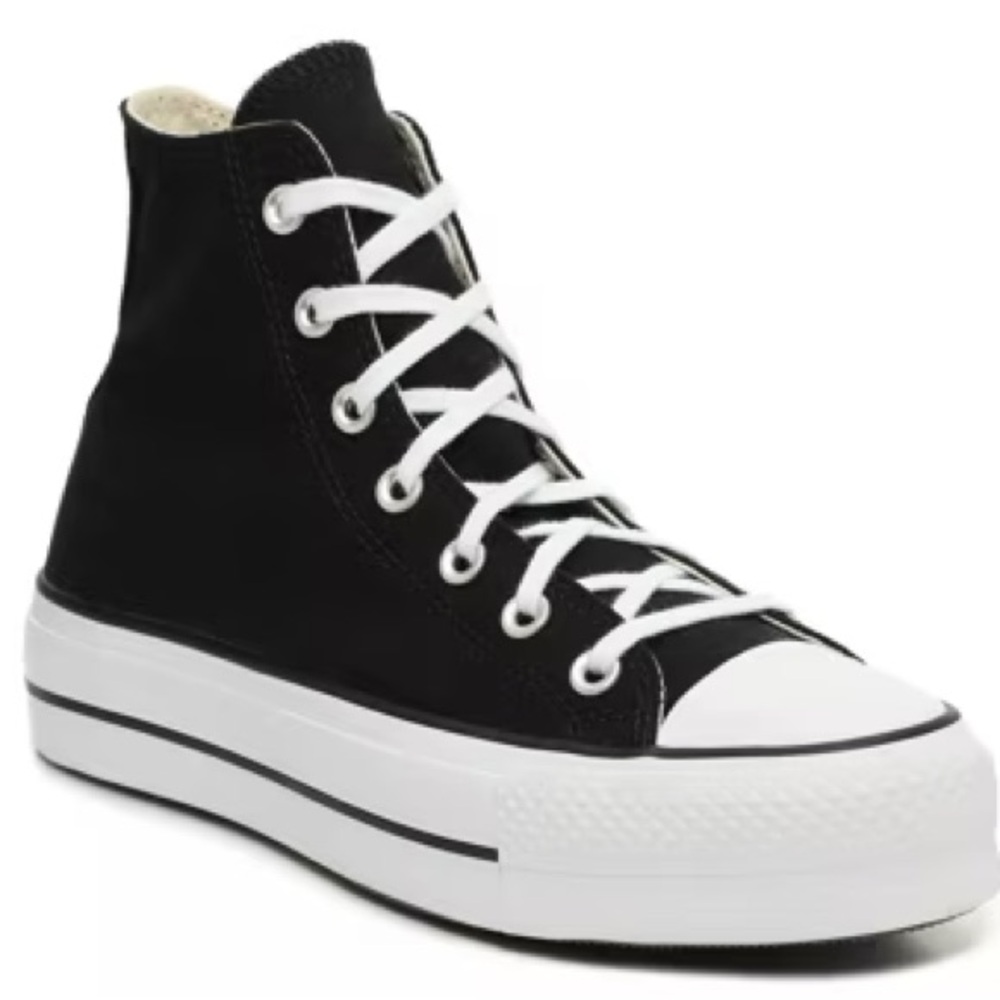 Converse High Top Platform Sneakers in Black and White